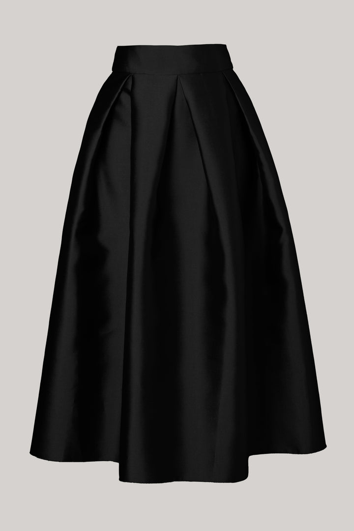 Jasmine Structured Mikado Skirt In Black