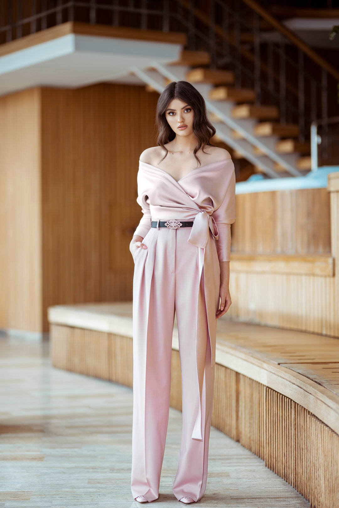 Michelle Satin Top In Petal