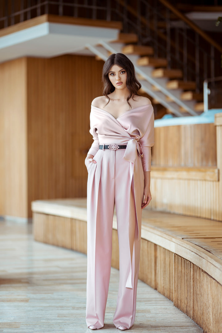 Michelle Satin Top In Petal