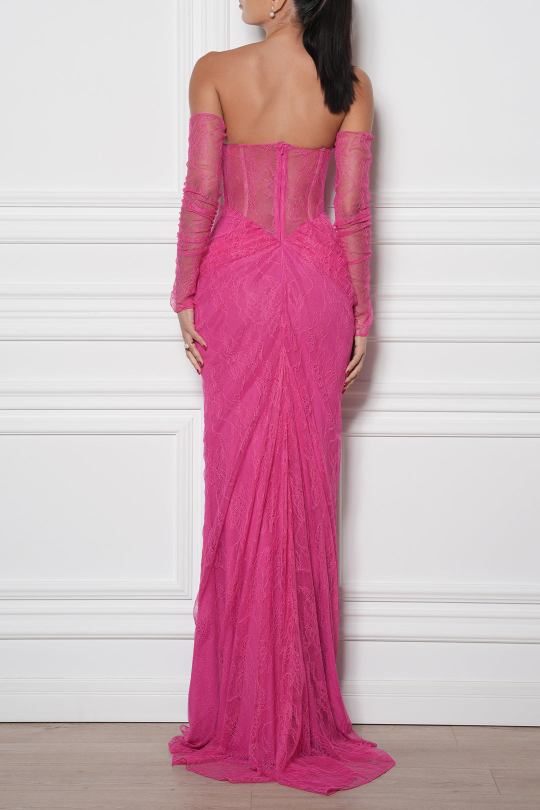Kala Lace Dress In Raspberry