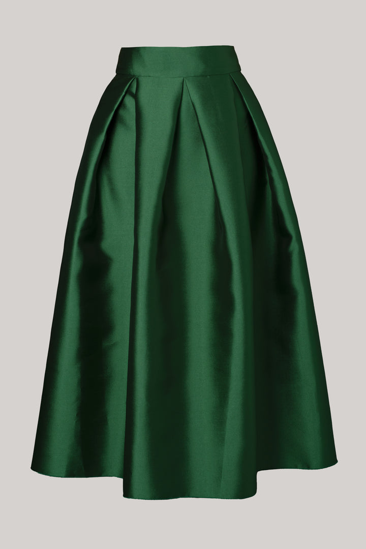 Jasmine Structured Emerald Mikado Skirt