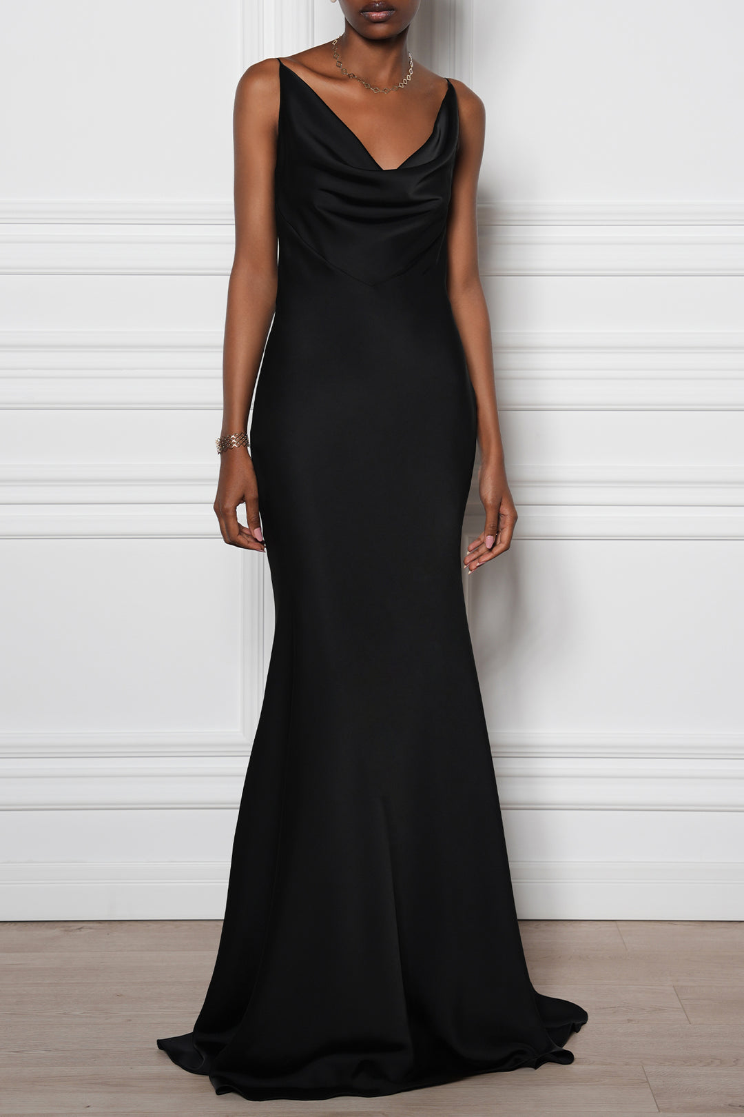 Paloma Ivory Slip Dress In Black