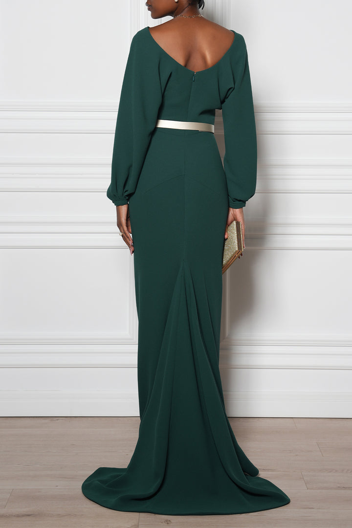 Michelle Dark Green Long Dress