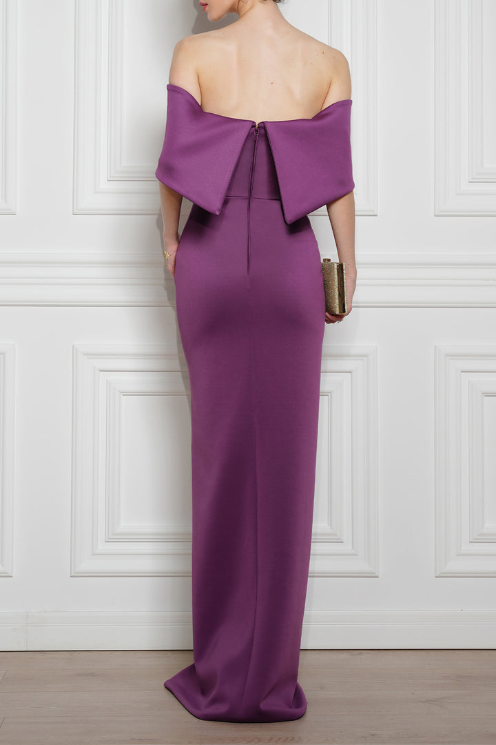 Porter Long Dress In Plum