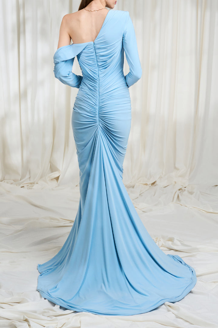 Zeina Jersey Dress In Sky-Blue