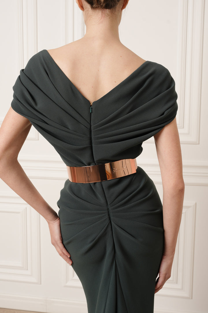 Sylvie Midi Dress In Pine Green