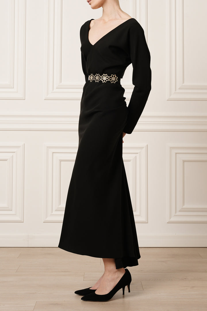 Thea Midi Dress In Black