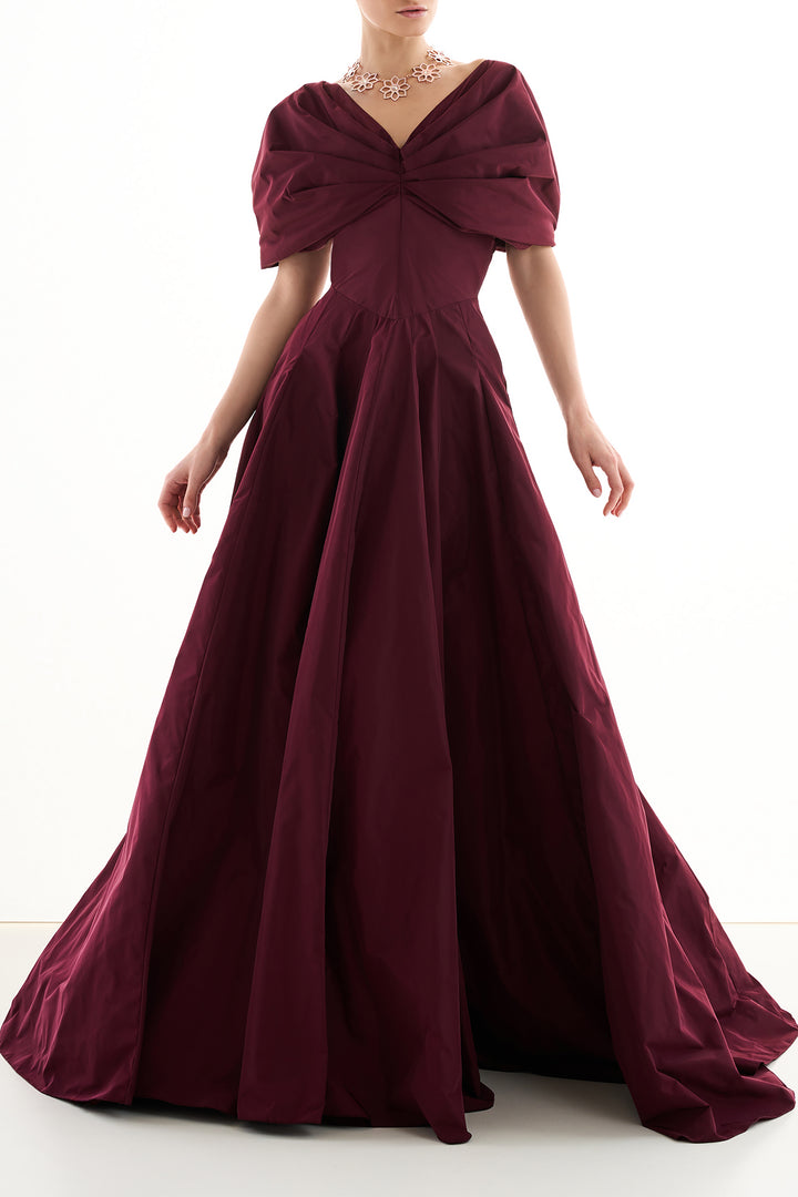 Widad Long Dress In Burgundy
