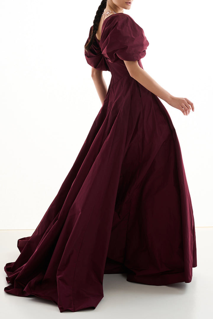 Widad Long Dress In Burgundy