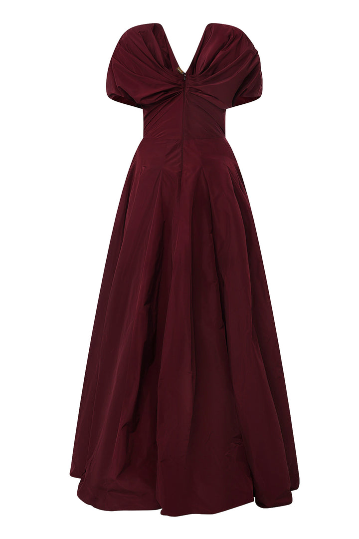 Widad Long Dress In Burgundy