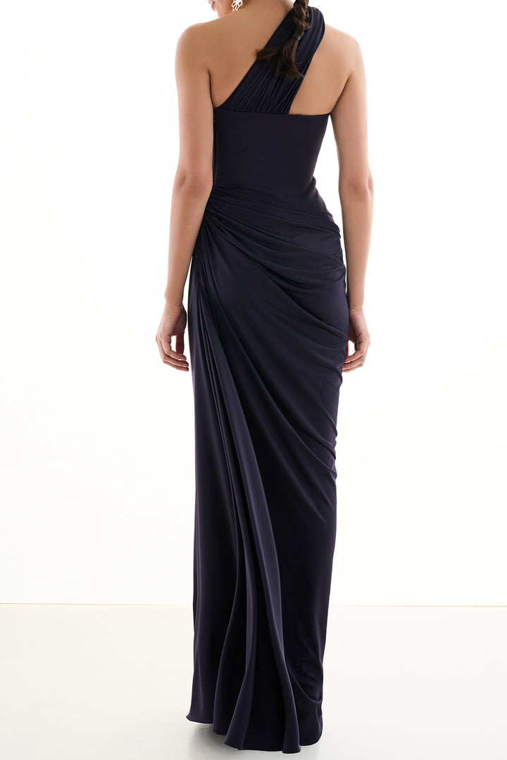 Azra Jersey Dress In Blueberry