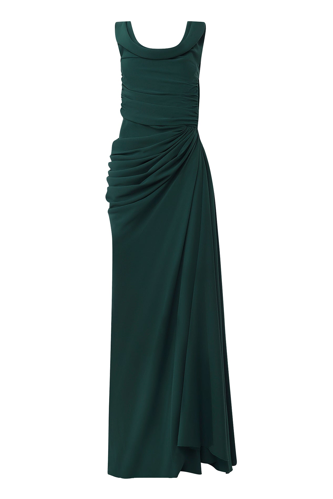 Eve Long Dress In Dark-Green  Rhea Costa