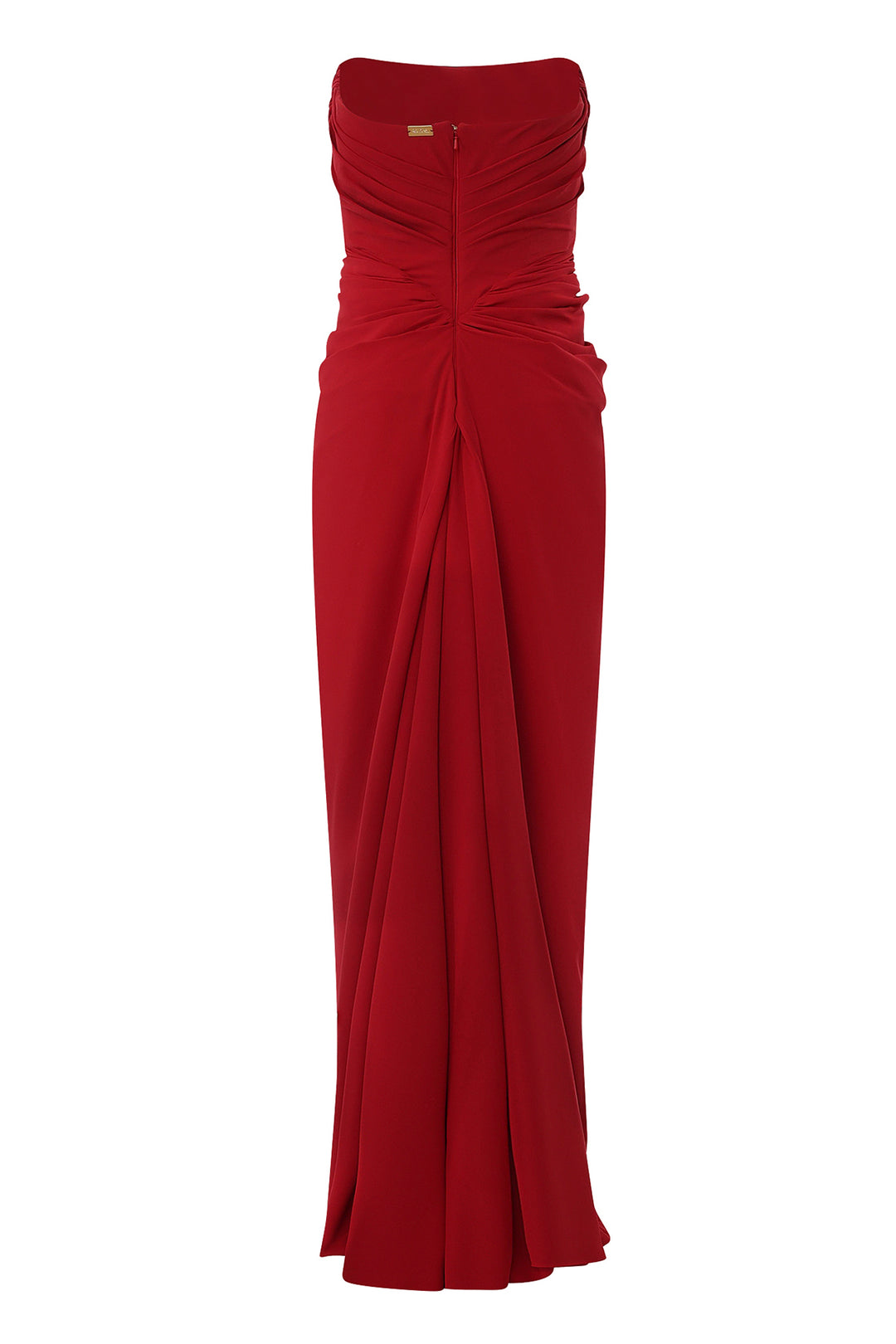 Kala Crepe Long Dress In Ruby-Red