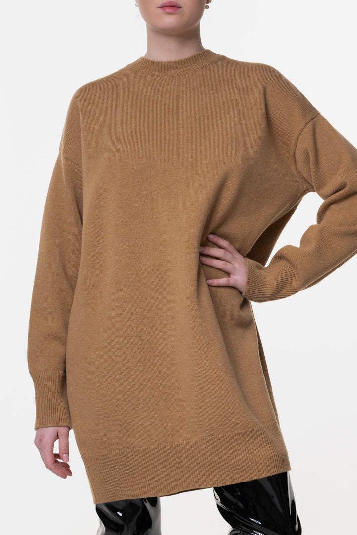 Aniel Open Back Wool and Cashmere-blend Dress