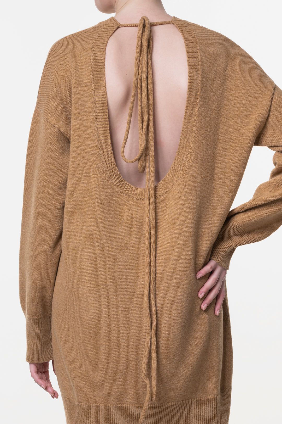 Aniel Open Back Wool and Cashmere-blend Dress