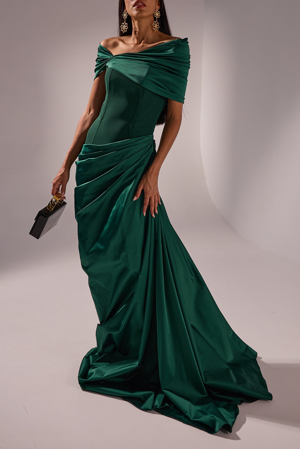 Iris Dress In Forest-Green – Rhea Costa