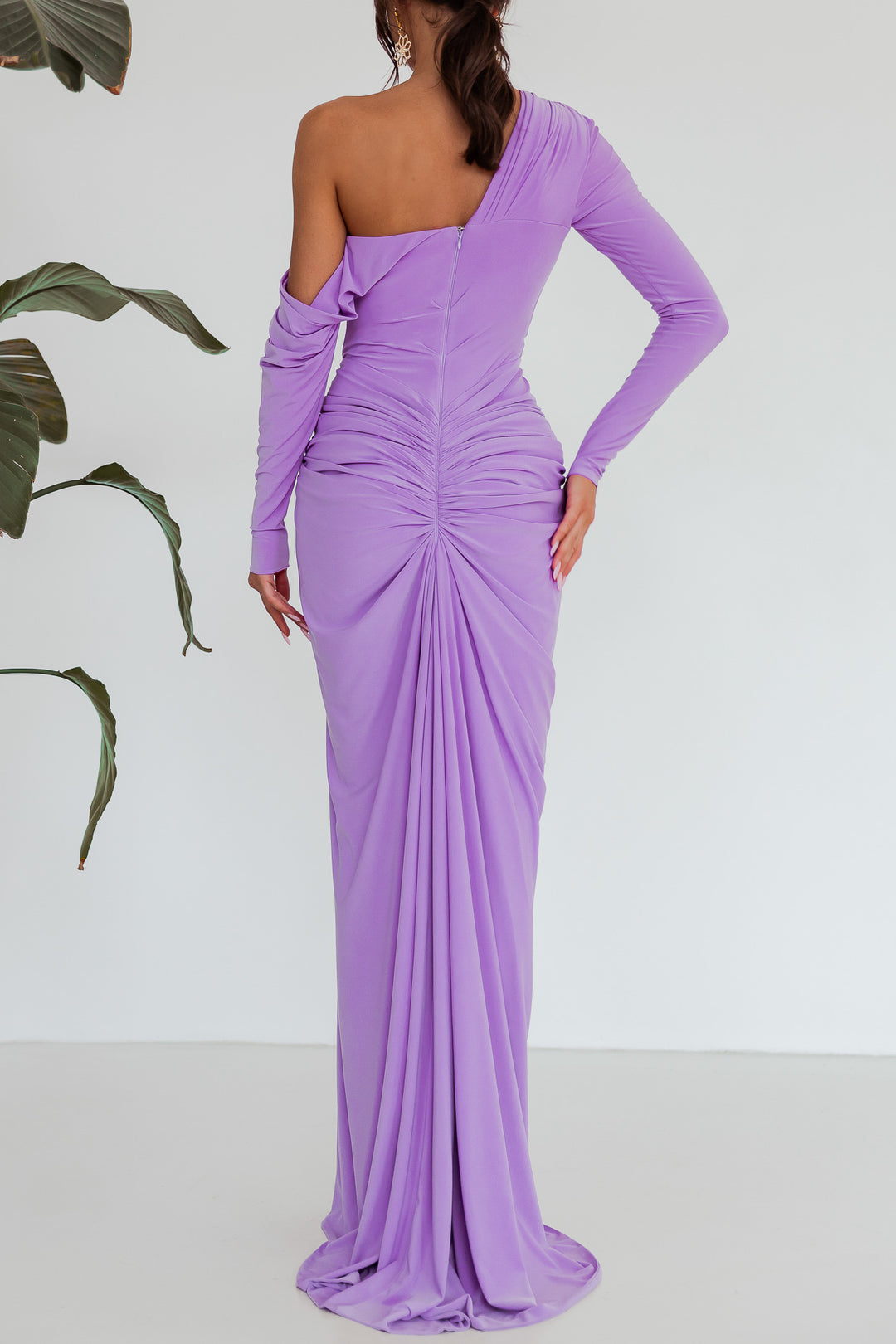 Zeina Jersey Long Dress In Lilac