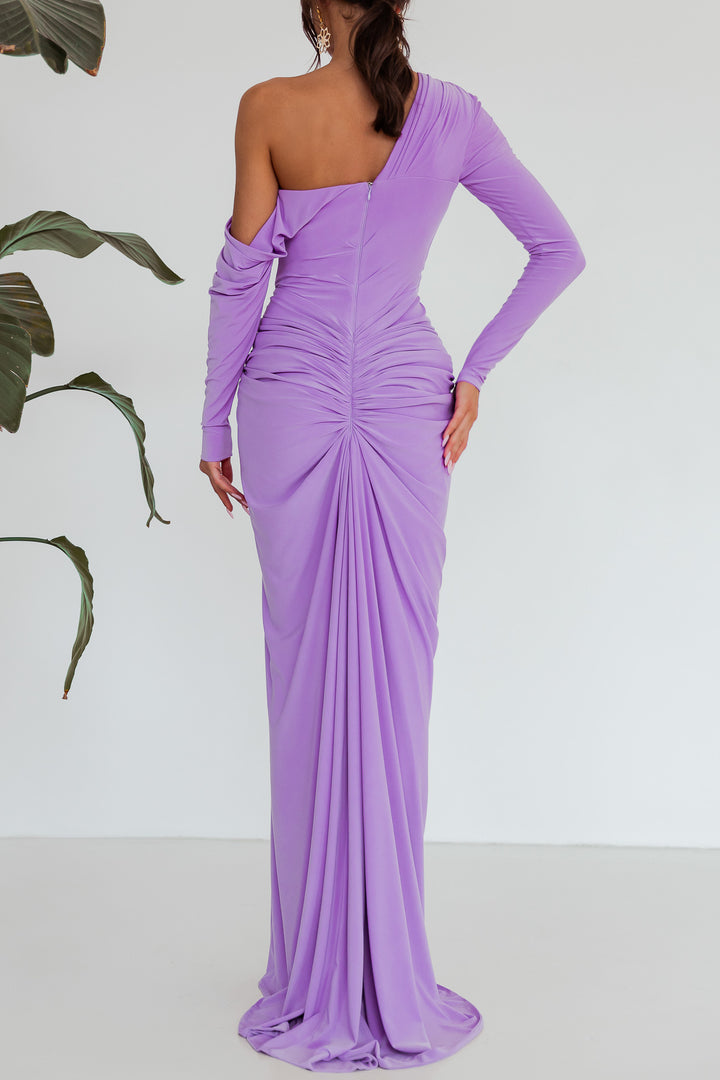 Zeina Jersey Long Dress In Lilac