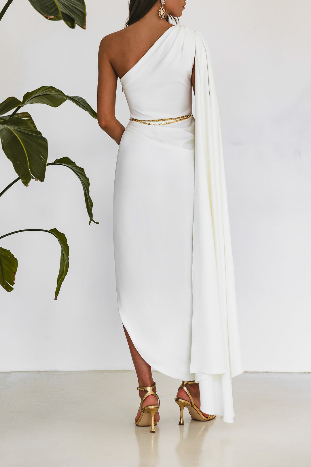 Kelly Ivory Crepe Ankle Length Dress