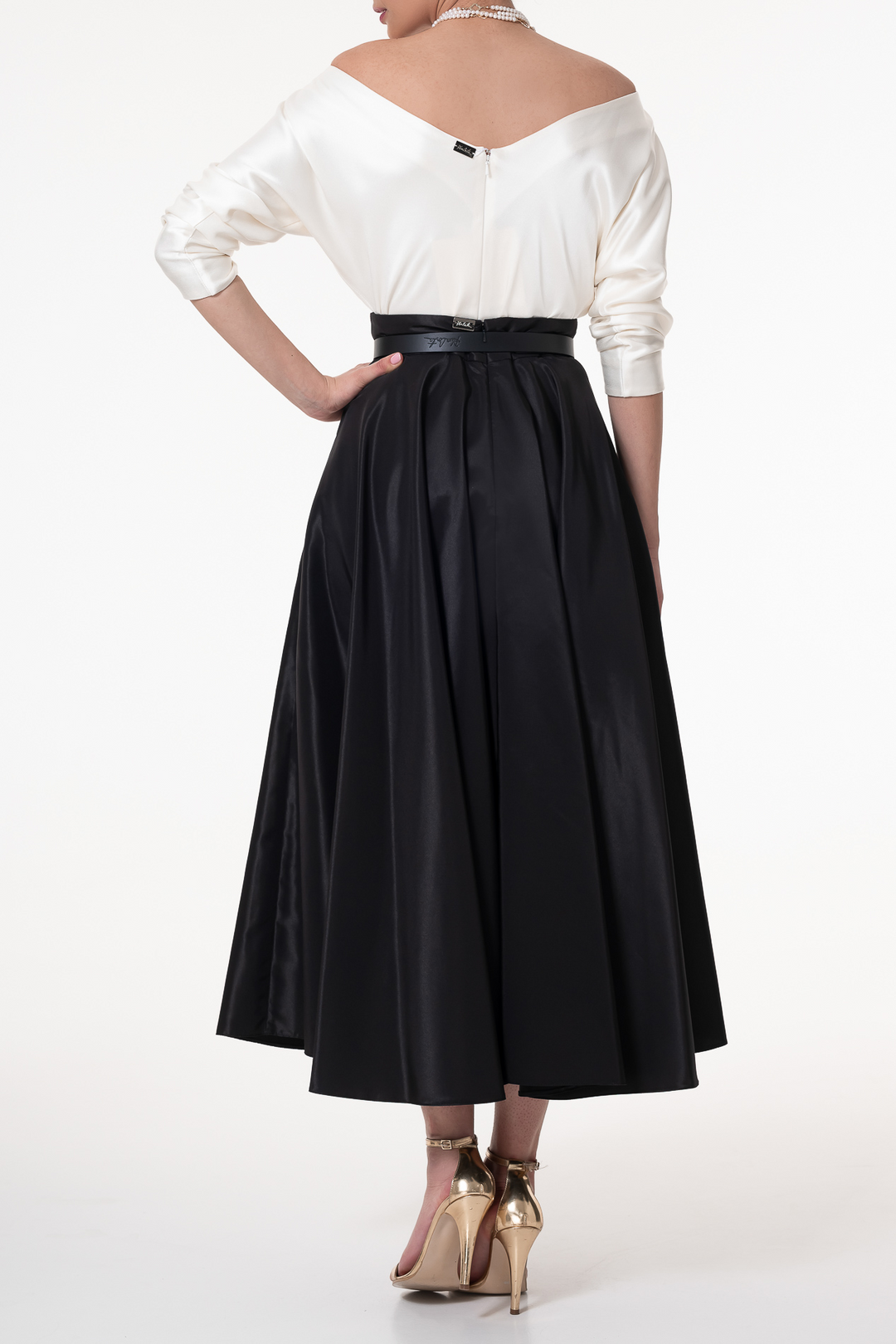 Elegant Satin Blouse In Ivory