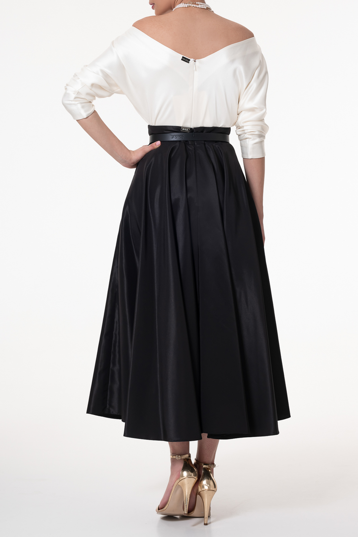 Elegant Satin Blouse In Ivory