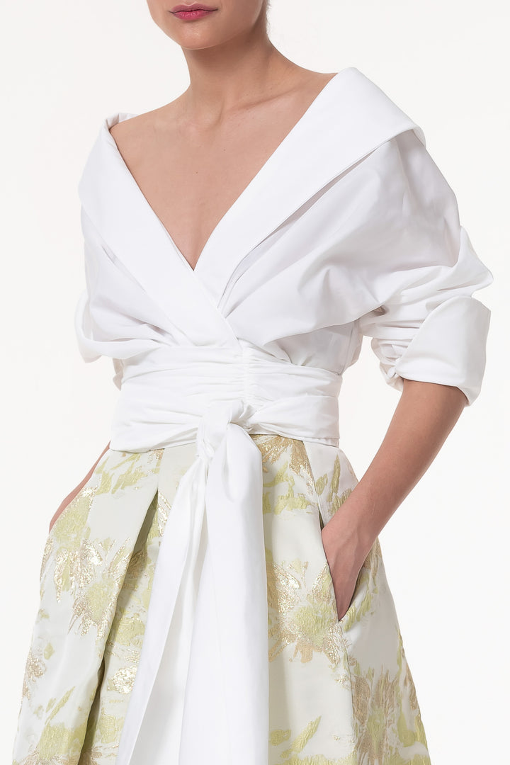 Angelina Ivory Taffeta Shirt
