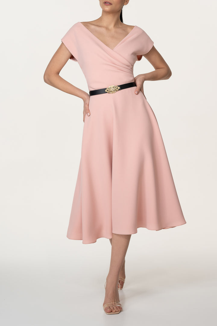 Monica Powder Crepe Midi Dress