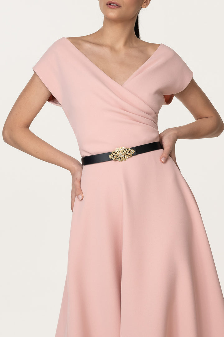 Monica Powder Crepe Midi Dress