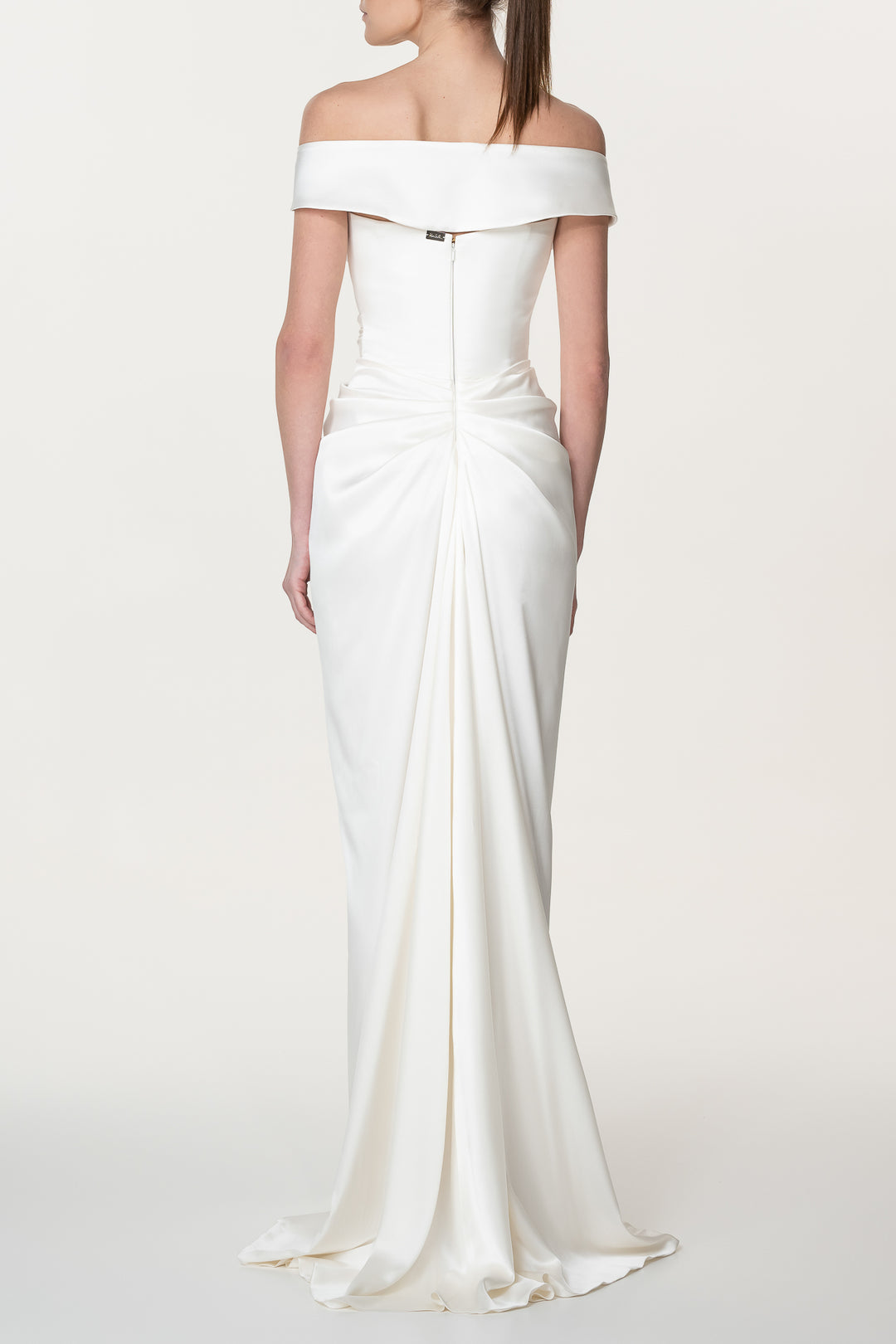 Athena Silk Long Dress In Ivory