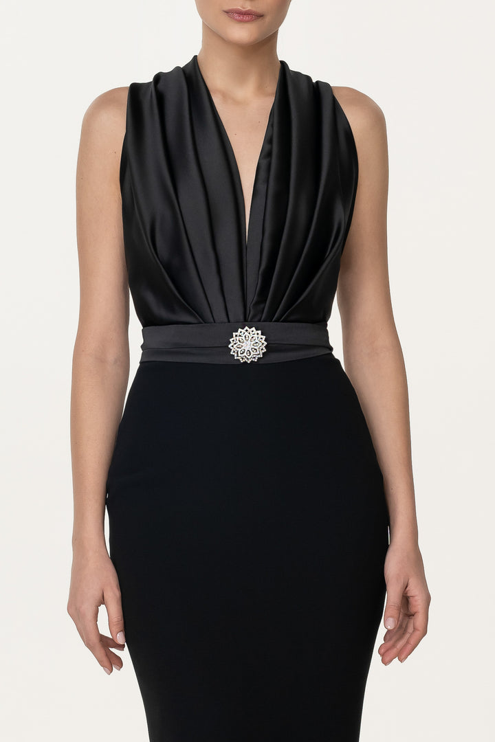 Beth Black Open Back Cocktail Dress