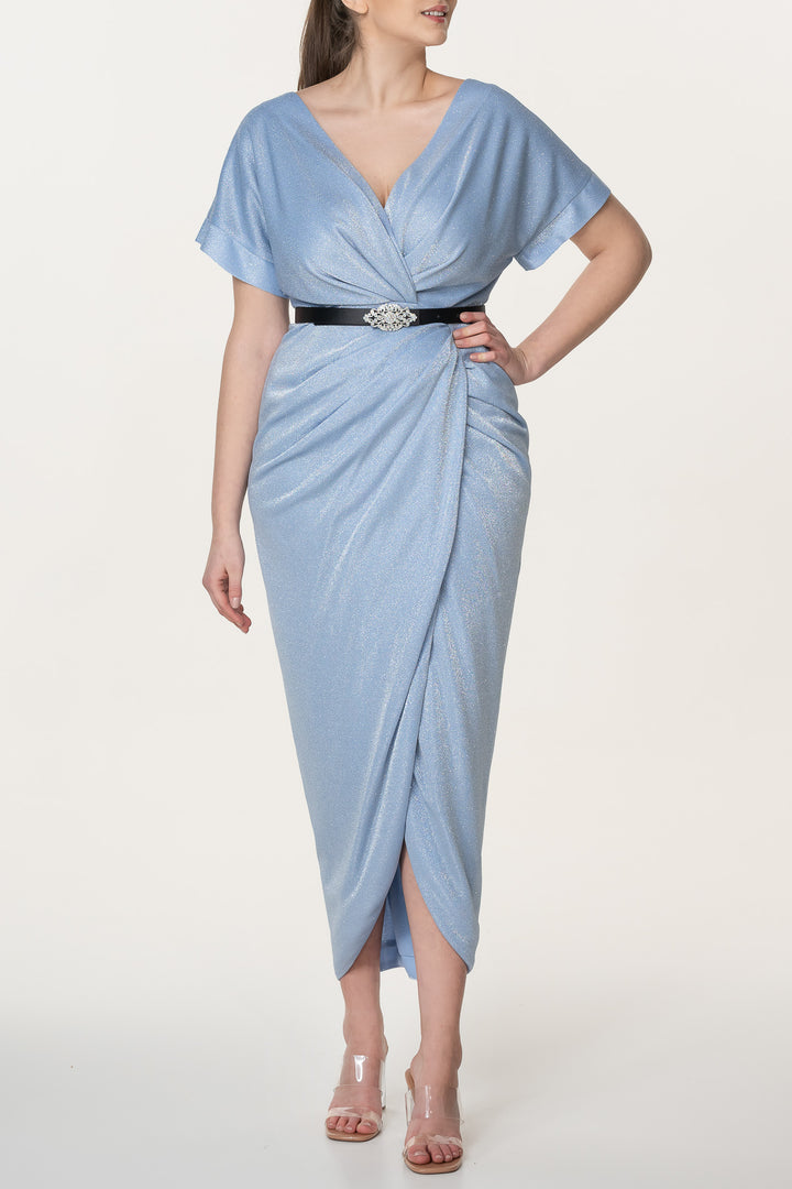 Daphne Jersey Dress In Azure