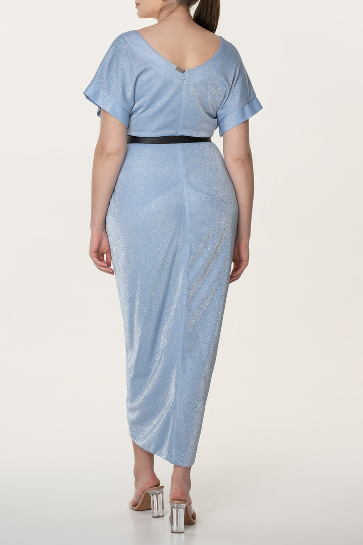 Daphne Jersey Dress In Azure