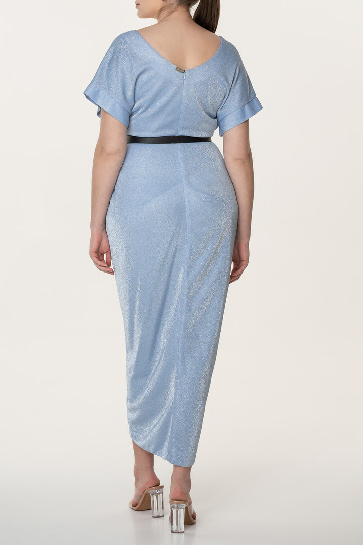 Daphne Azure Jersey Ankle Length Dress