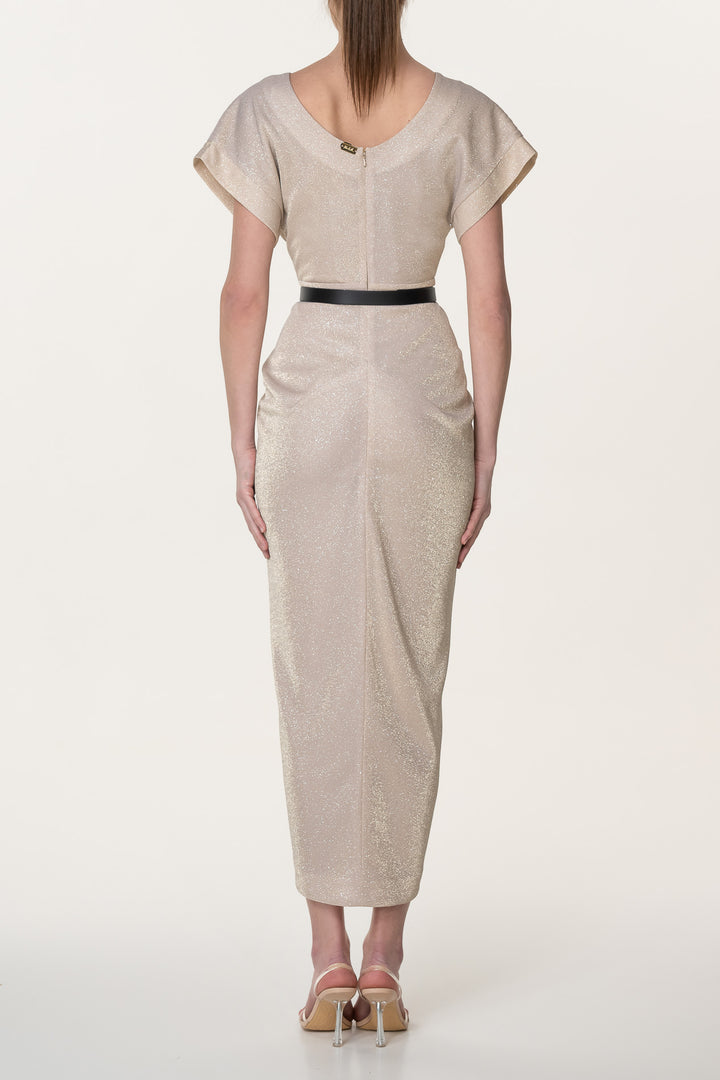 Daphne Jersey Dress In Gold-Island