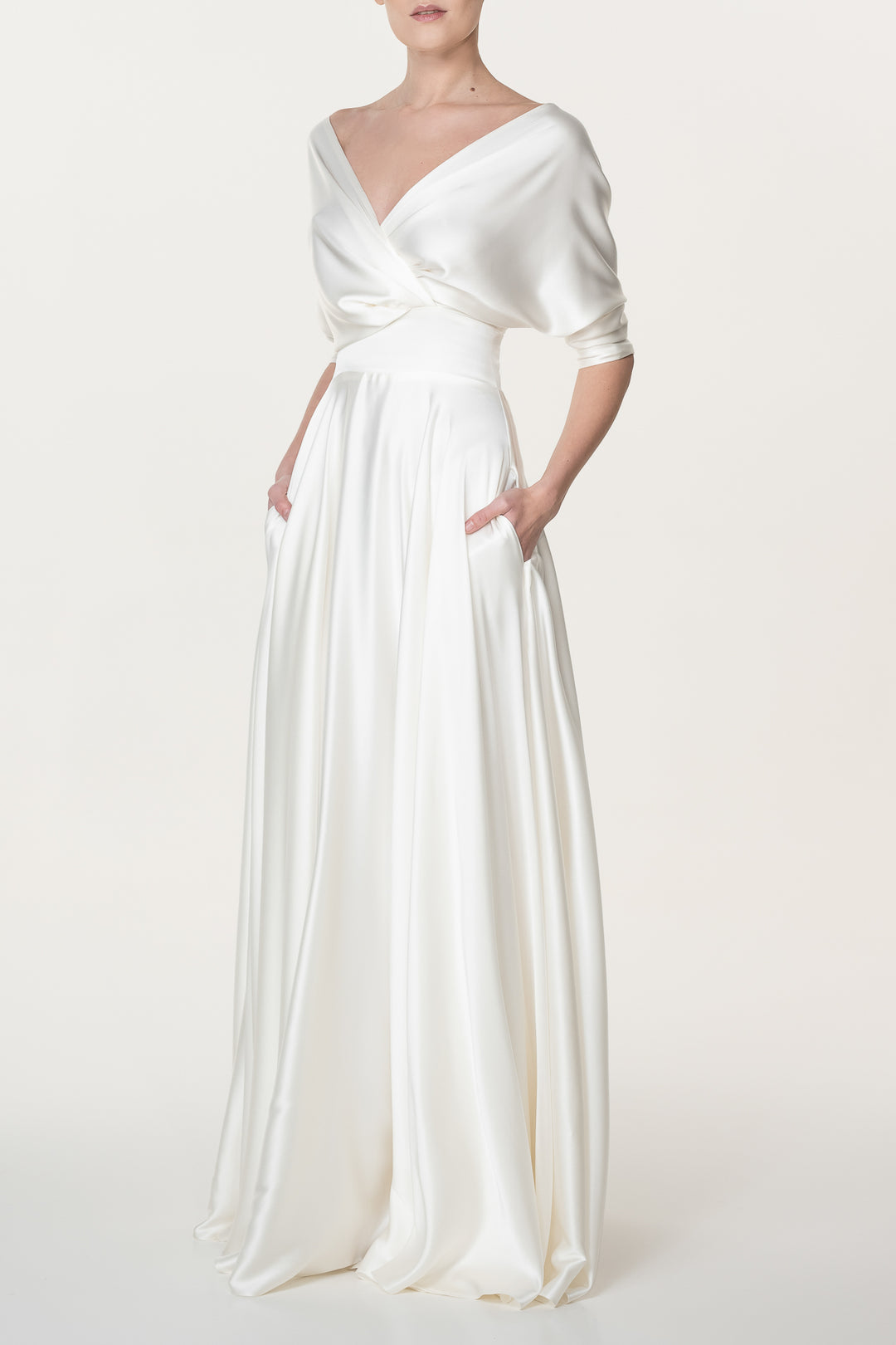 Reese Ivory Silk Long Dress