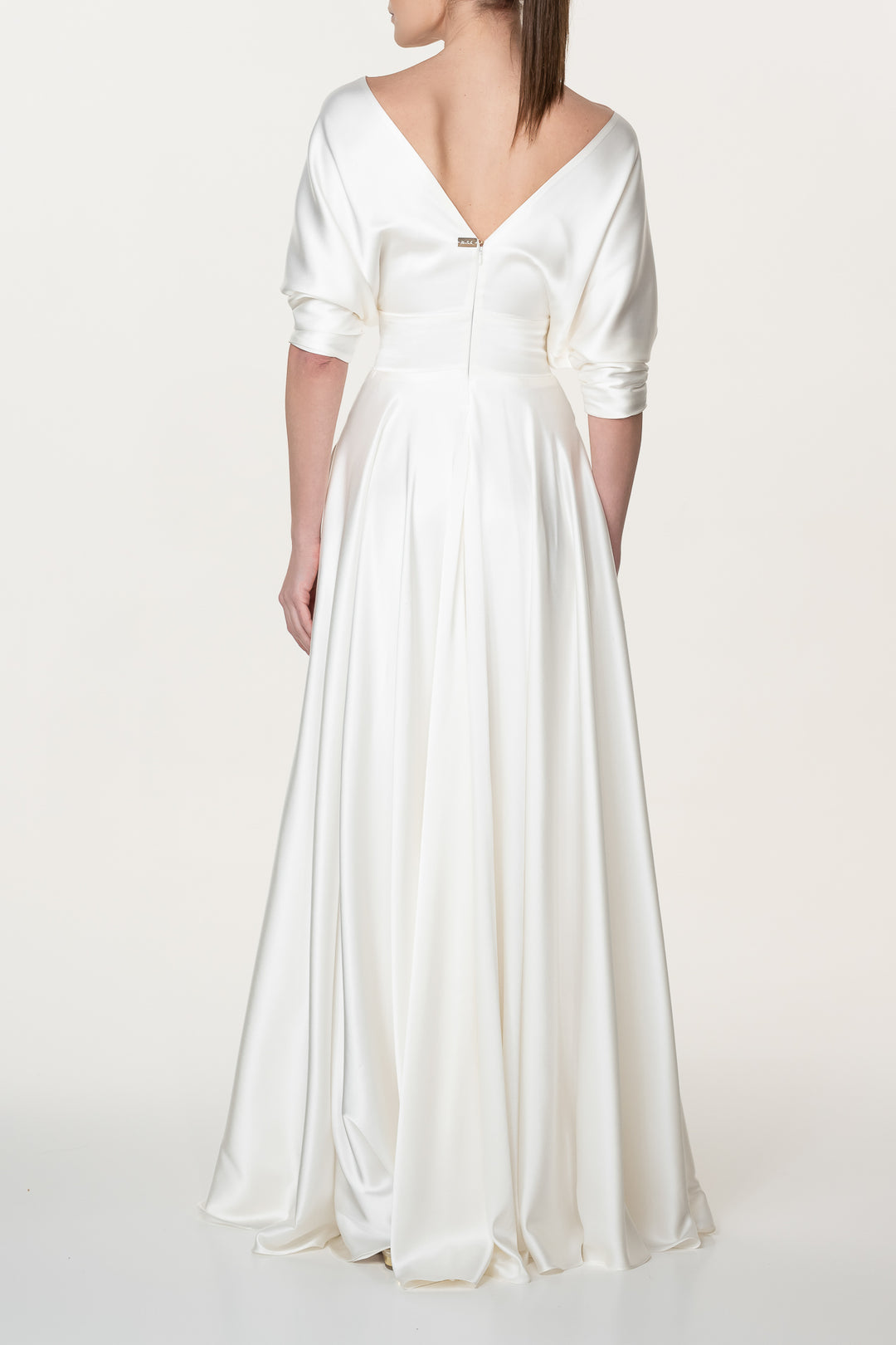 Reese Silk Long Dress In Ivory