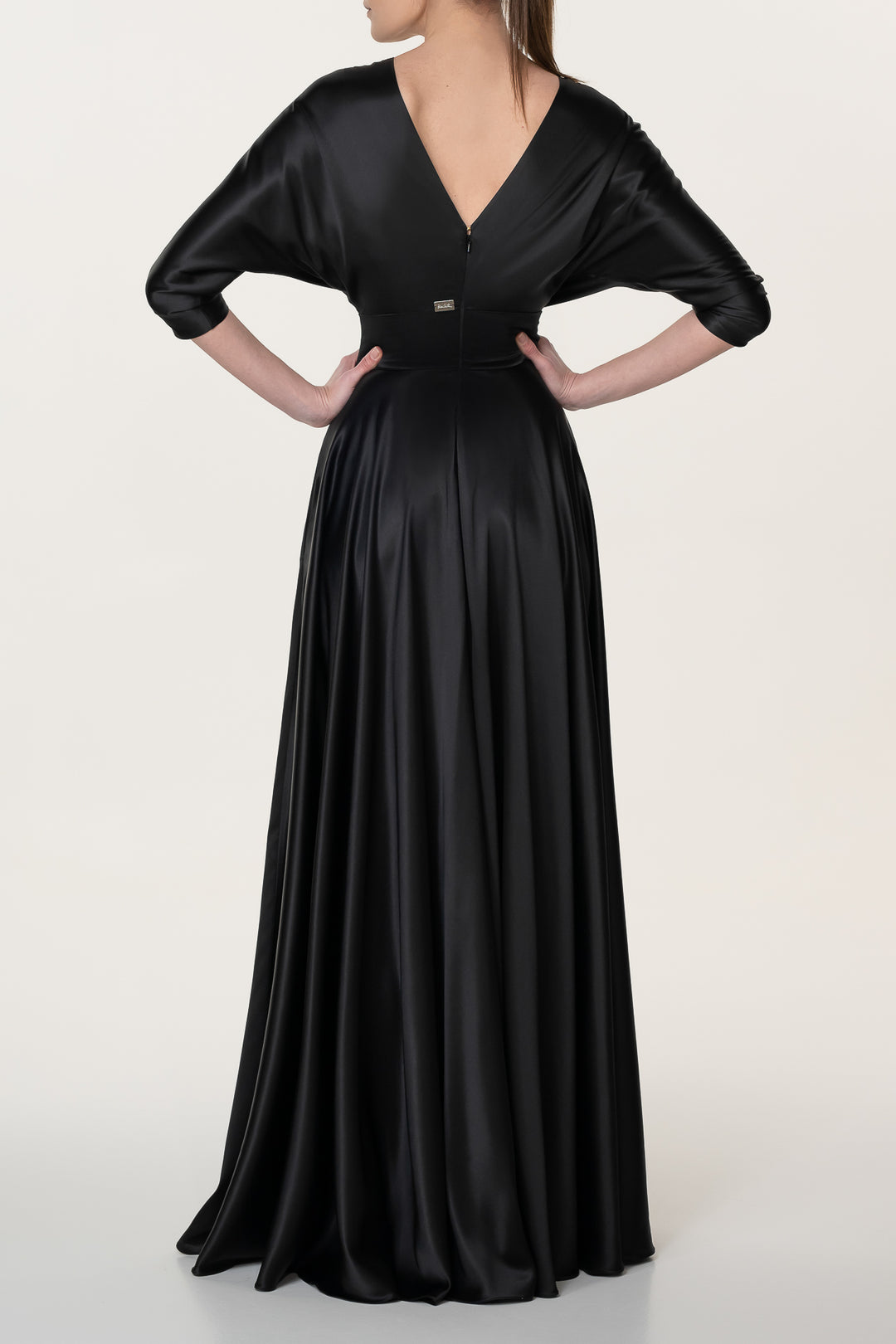 Reese Silk Long Dress In Black