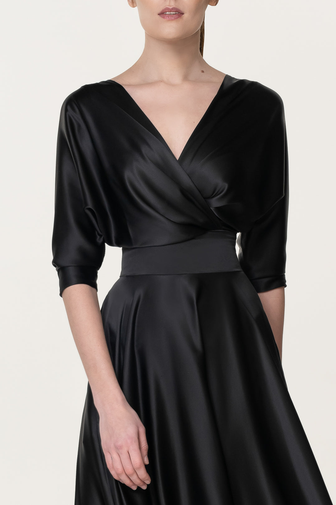 Reese Silk Long Dress In Black