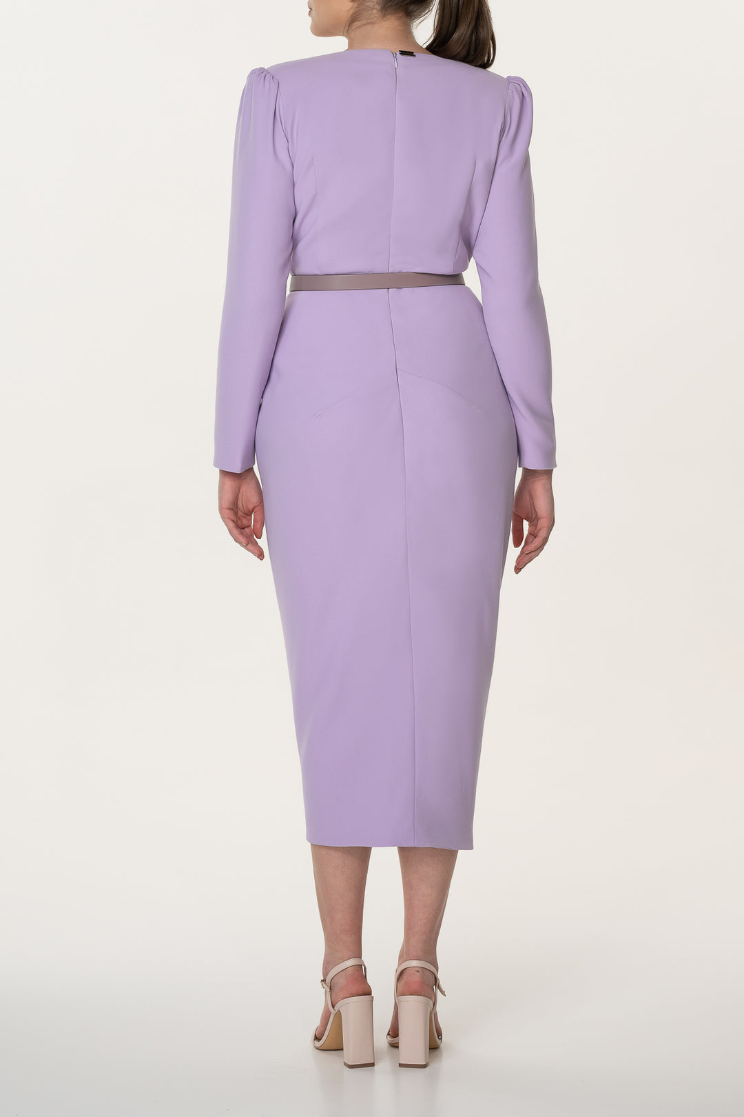 Chloe Midi Crepe Dress In Orchid