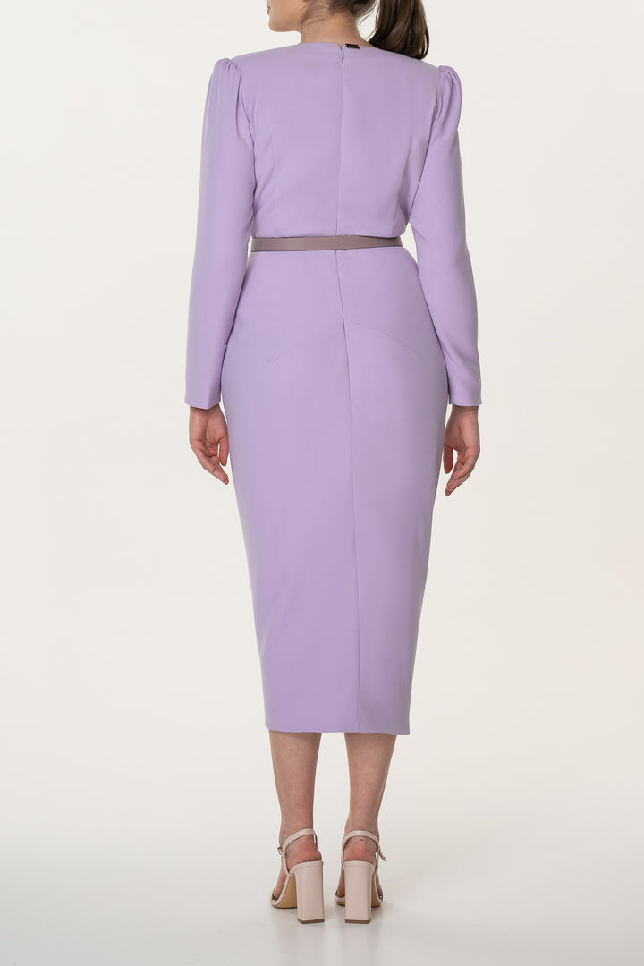 Chloe Midi Crepe Dress In Orchid