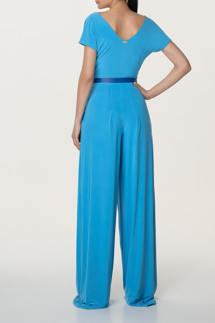Joan Azure Jersey Jumpsuit