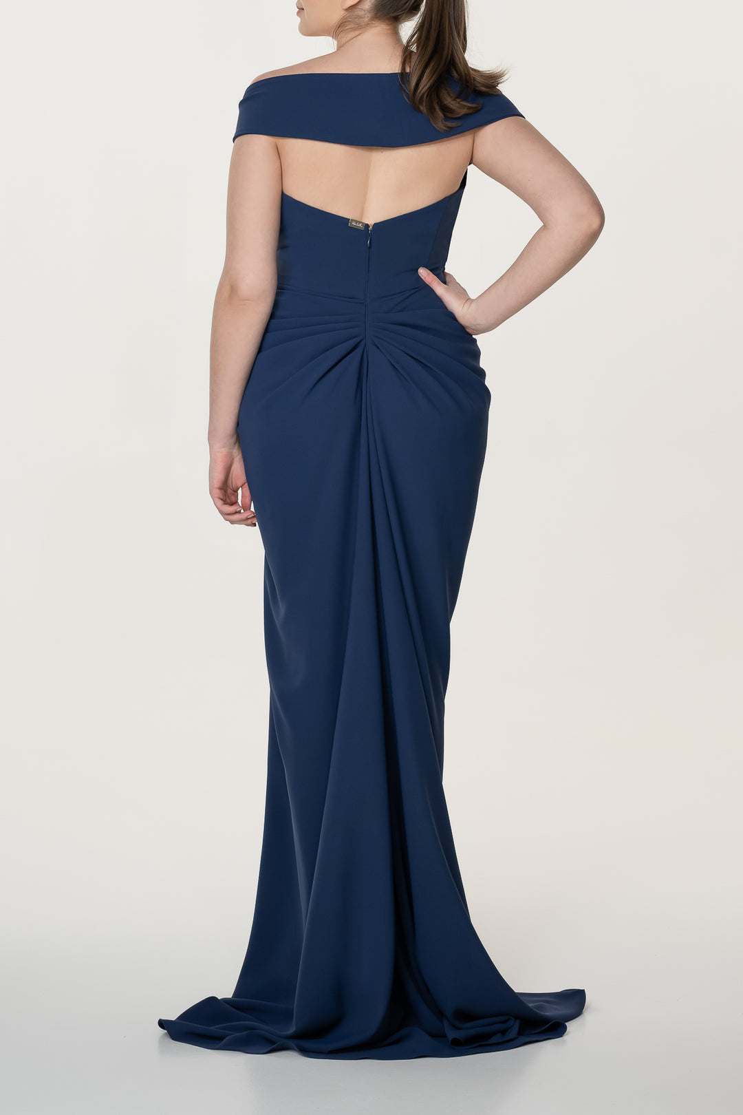 Athena Crepe Dress In Midnight-Blue