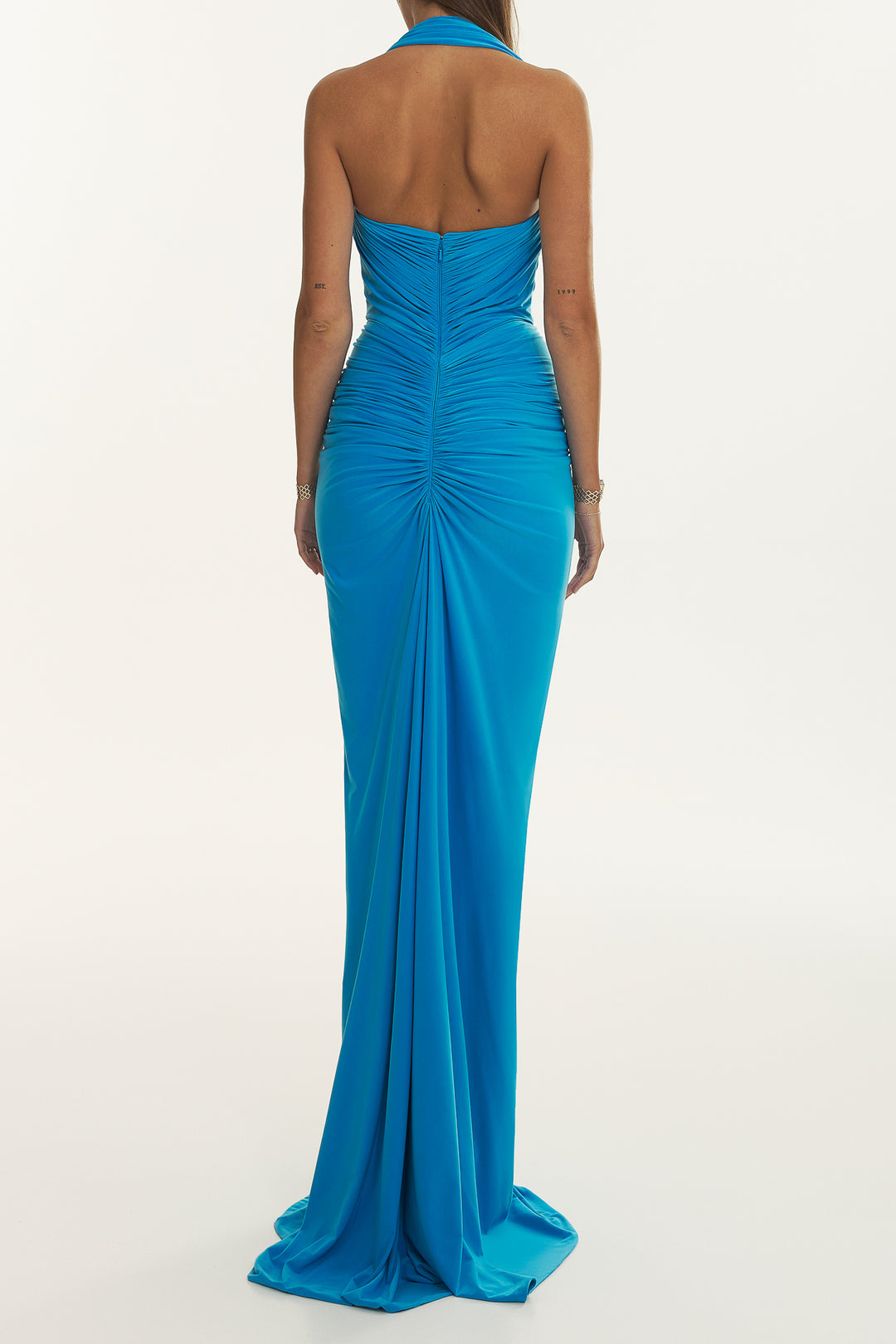 Iara Jersey Long Dress In Azure