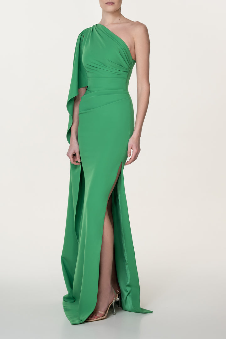 Alba Crepe Long In Dress Emerald