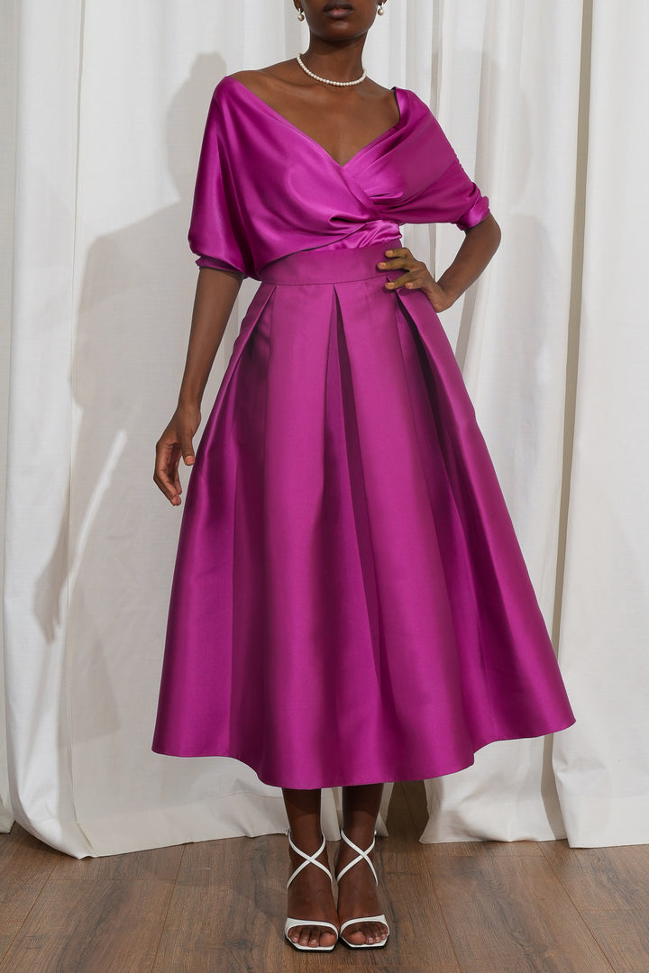 Jasmine Structured Amethyst Mikado Skirt