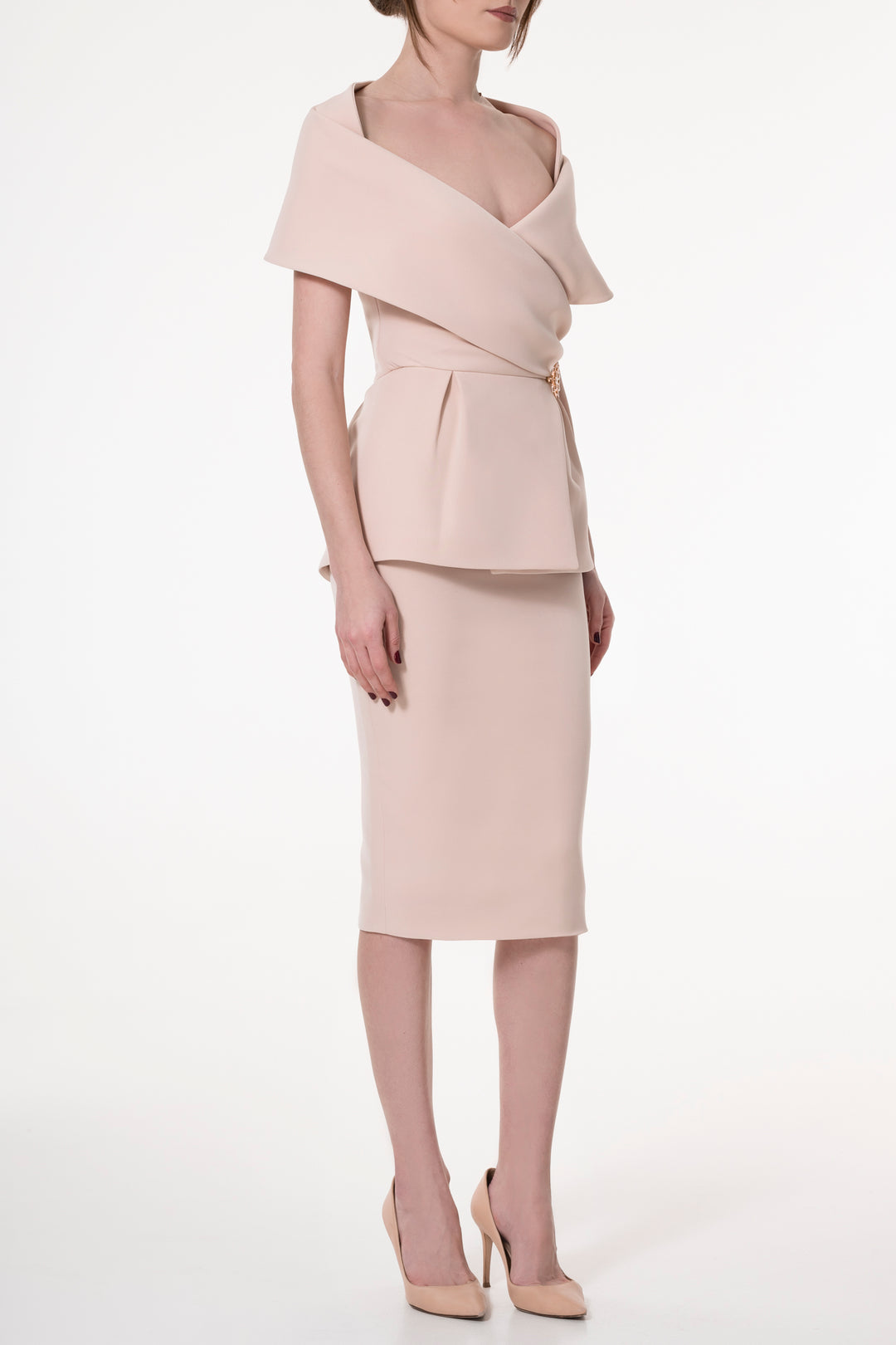 Kavya Crepe Top In Nude Rose