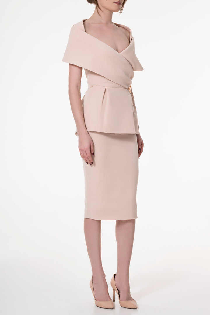 Kavya Crepe Top In Nude Rose