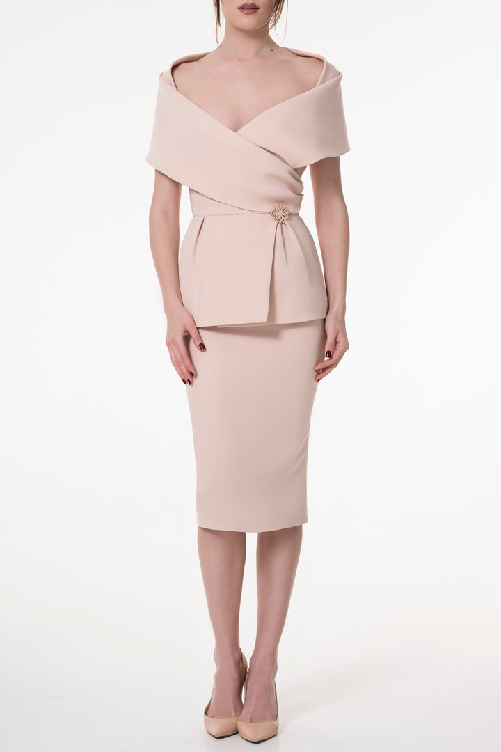 Kavya Crepe Top In Nude Rose