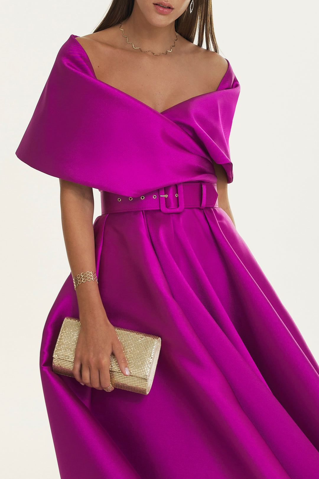 Rima Amethyst Mikado Midi Dress