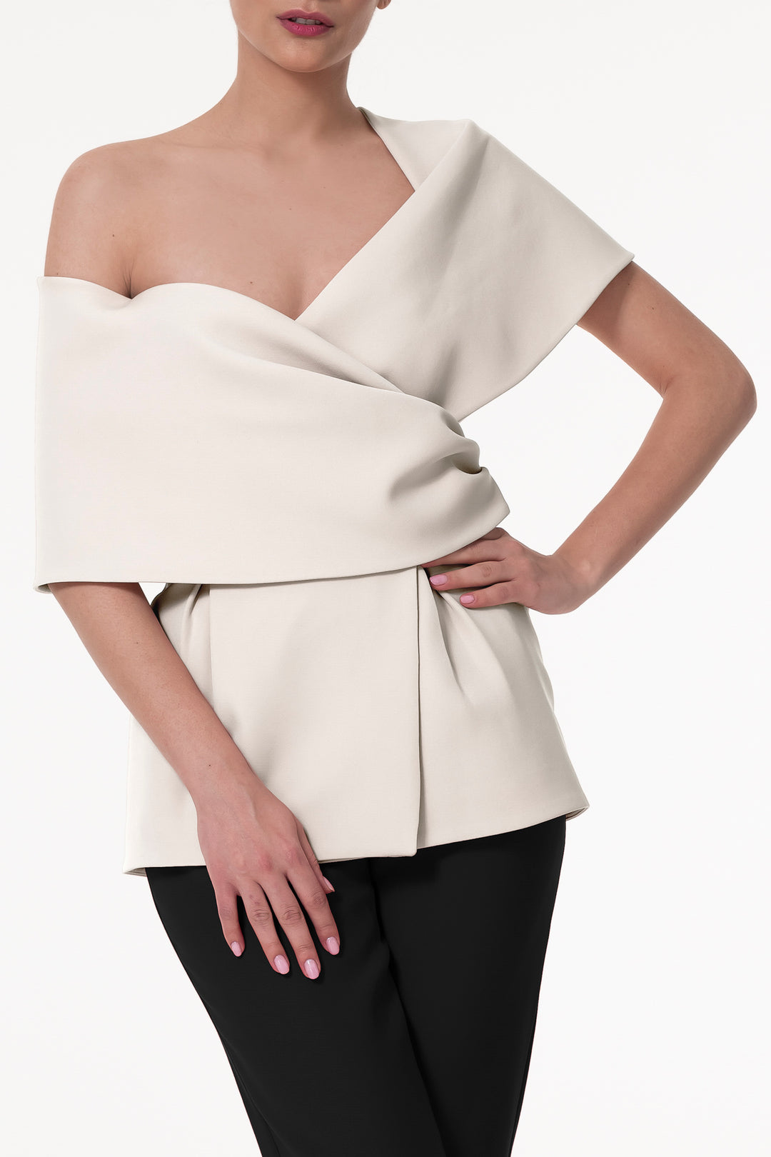 Kavya Crepe Top In Off-White